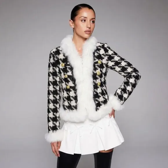 Rockstar Black Faux Fur Coat Mob Wife Aesthetic - Picture 2 of 5